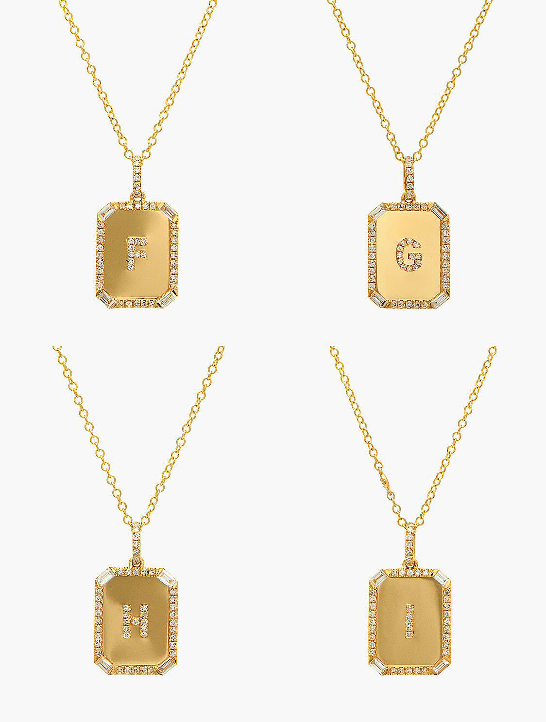 DIAMOND INITIAL MINI NAMEPLATE NECKLACE
