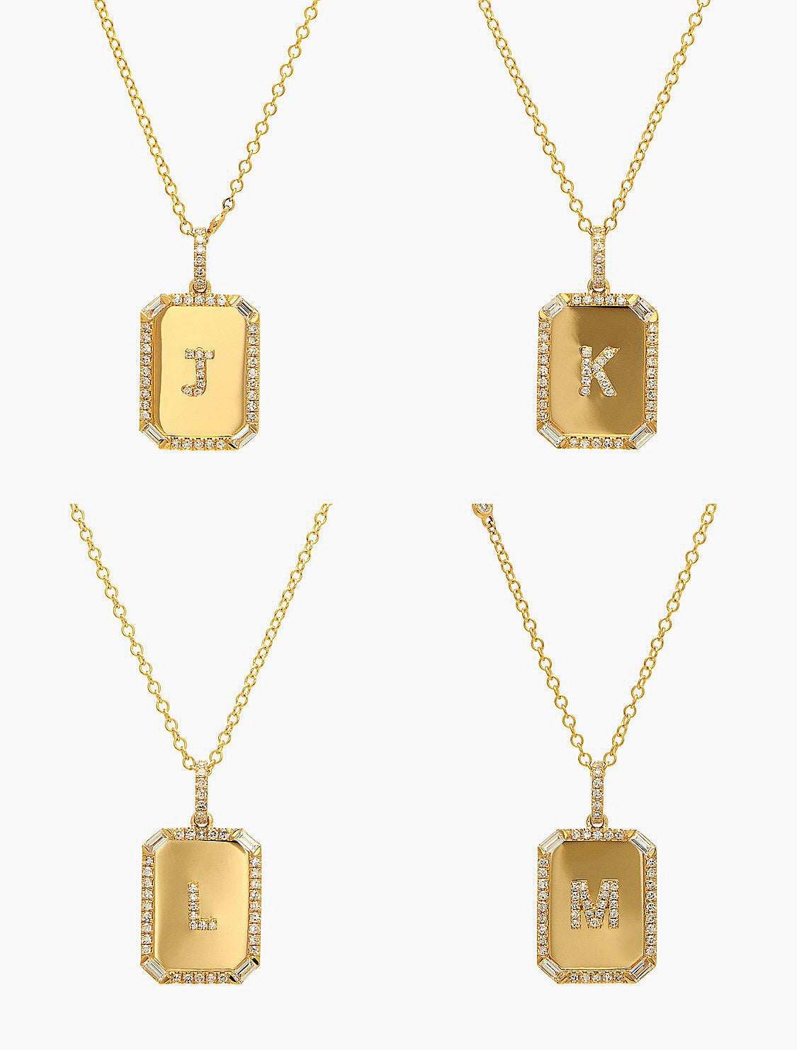 DIAMOND INITIAL MINI NAMEPLATE NECKLACE