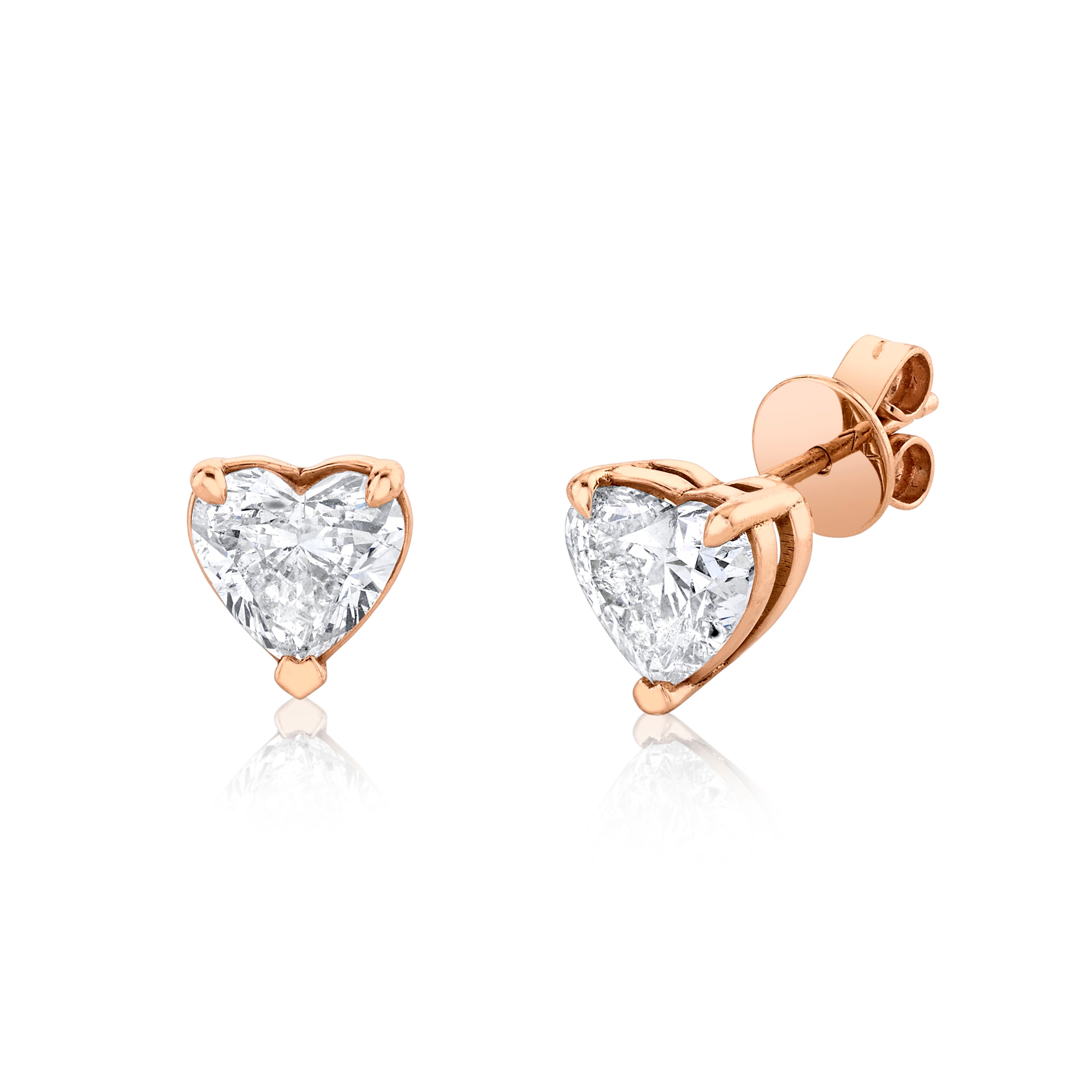 DIAMOND HEART STUDS