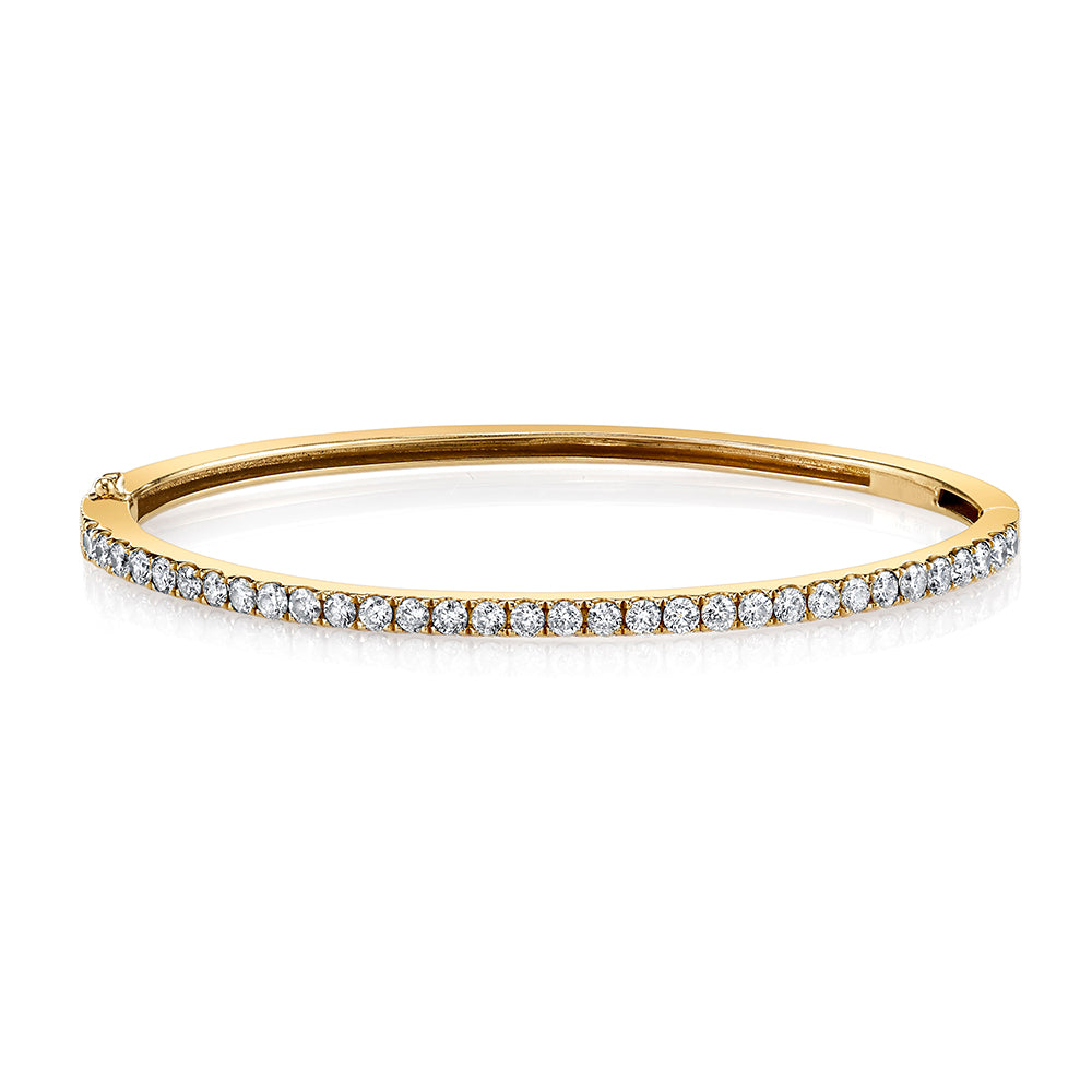 DIAMOND HALF SINGLE LINE BANGLE, 2.5mm