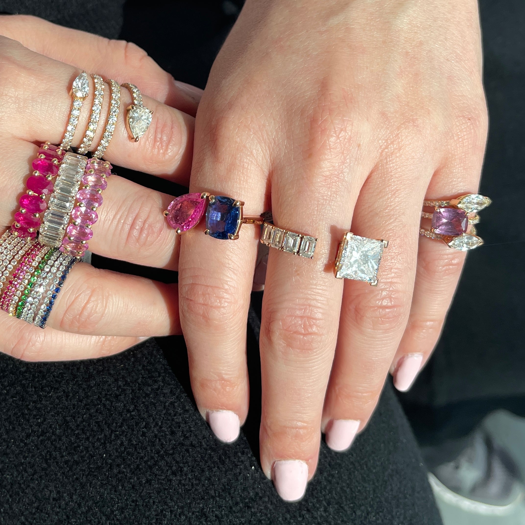 READY TO SHIP PINK SAPPHIRE OVAL ETERNITY BAND