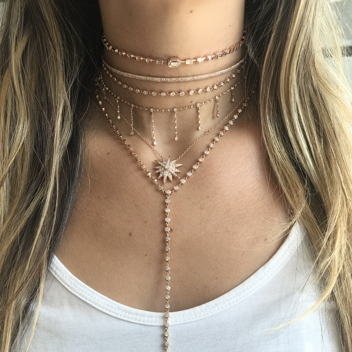 READY TO SHIP DIAMOND INFINITY DANGLE DROP CHOKER