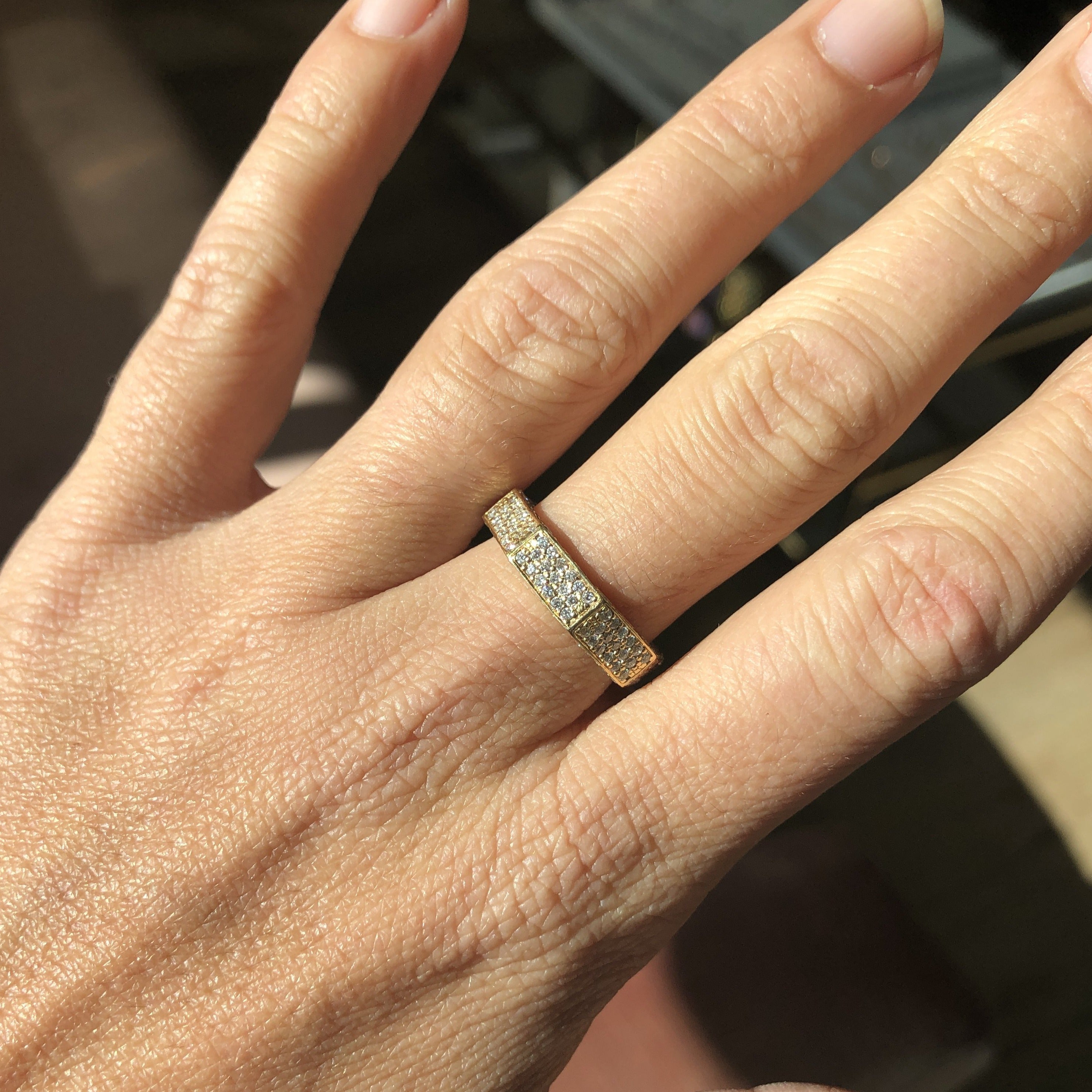 READY TO SHIP DIAMOND PAVE BOLTED RING