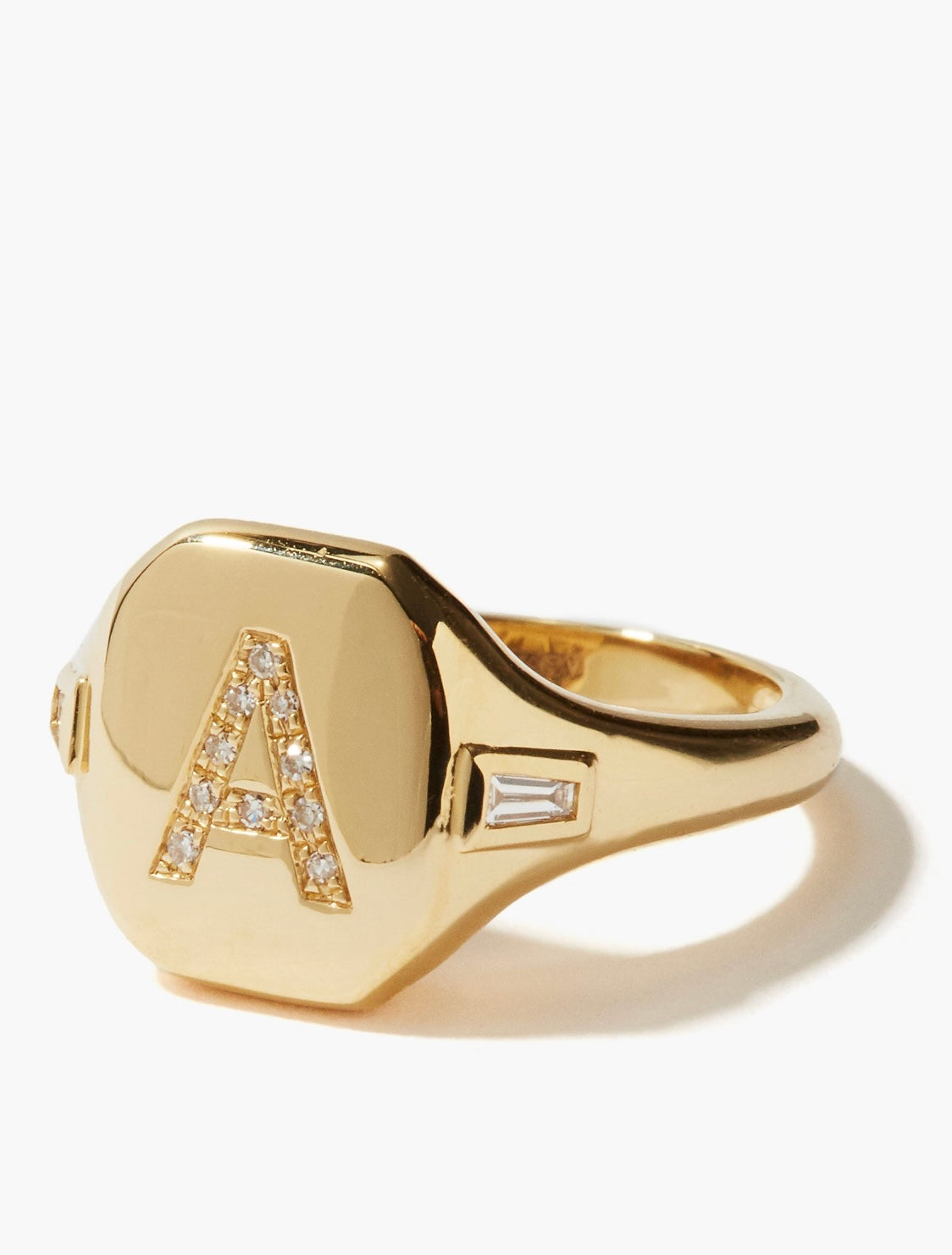 DIAMOND INITIAL PINKY RING