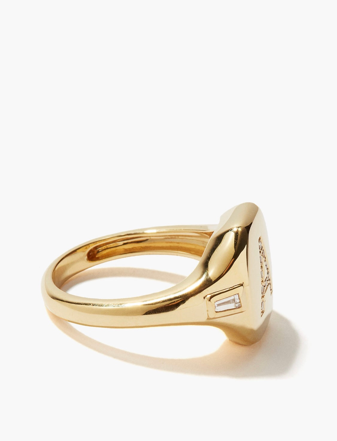 DIAMOND INITIAL PINKY RING