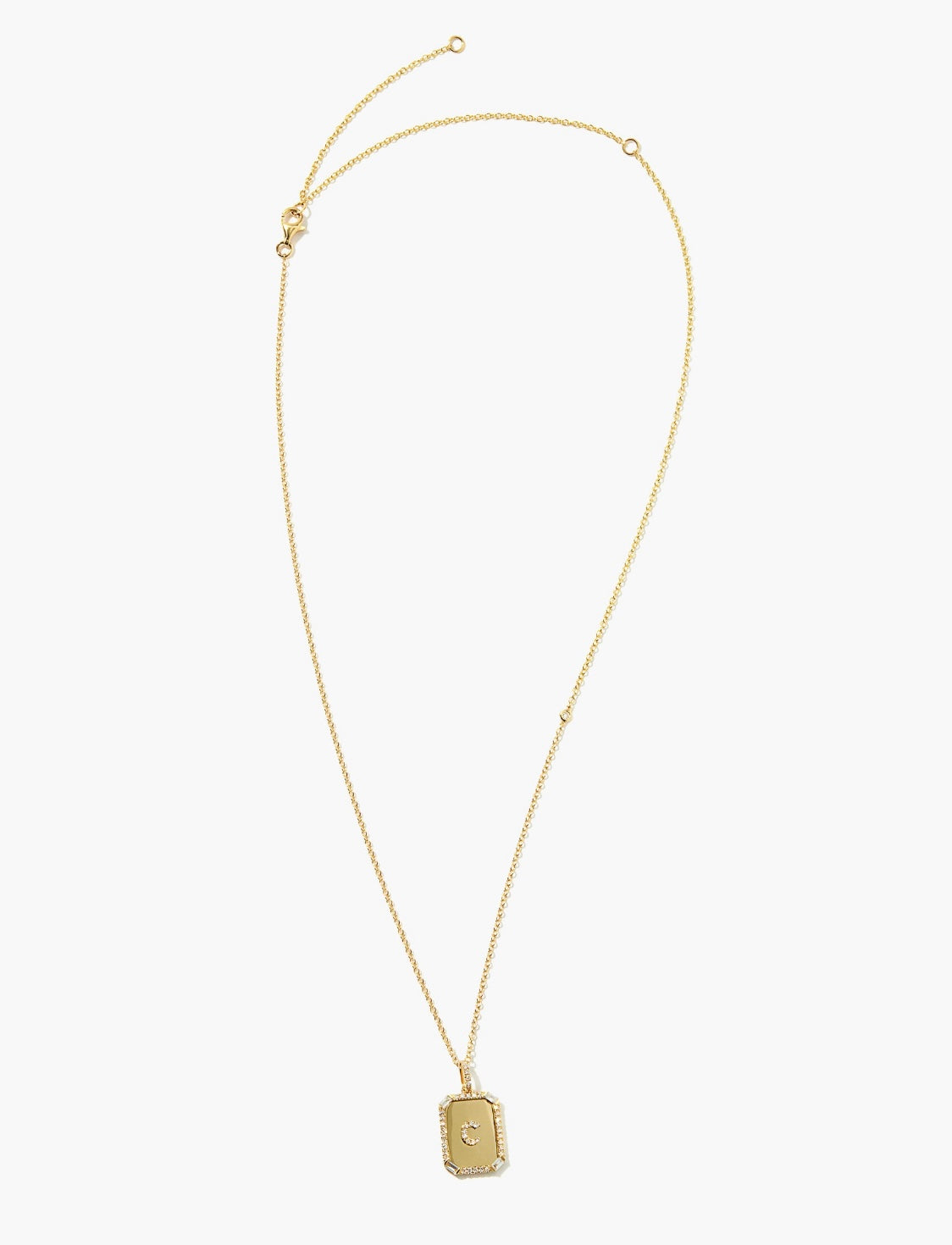 DIAMOND INITIAL MINI NAMEPLATE NECKLACE