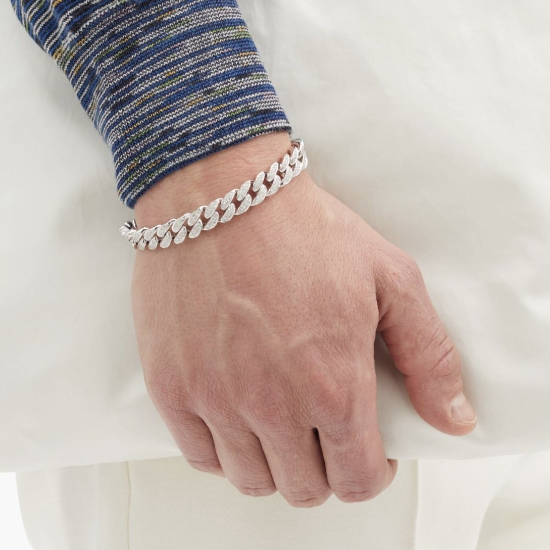 MEN'S BLACK DIAMOND FLAT ESSENTIAL LINK BRACELET