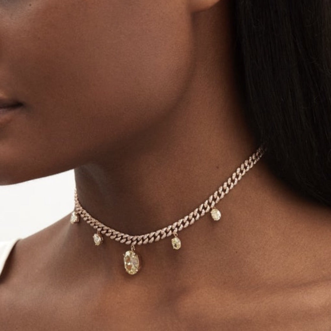 YELLOW DIAMOND OVAL LINK CHOKER