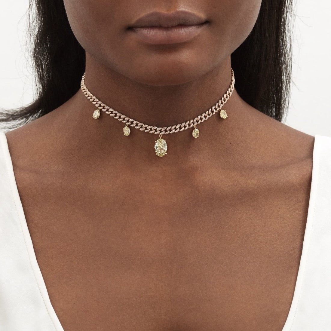 YELLOW DIAMOND OVAL LINK CHOKER