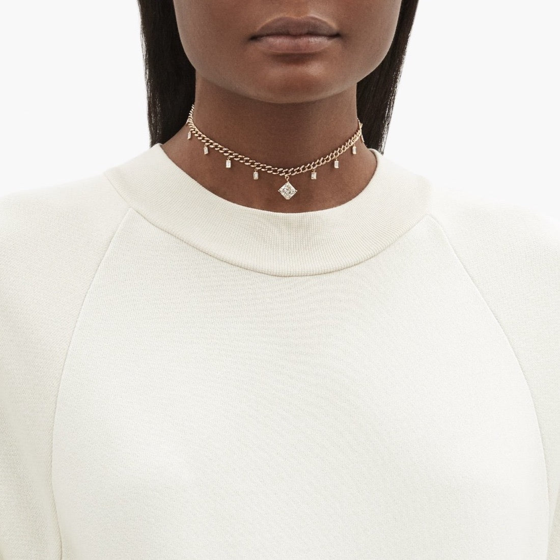 RADIANT DIAMOND BAGUETTE LINK CHOKER