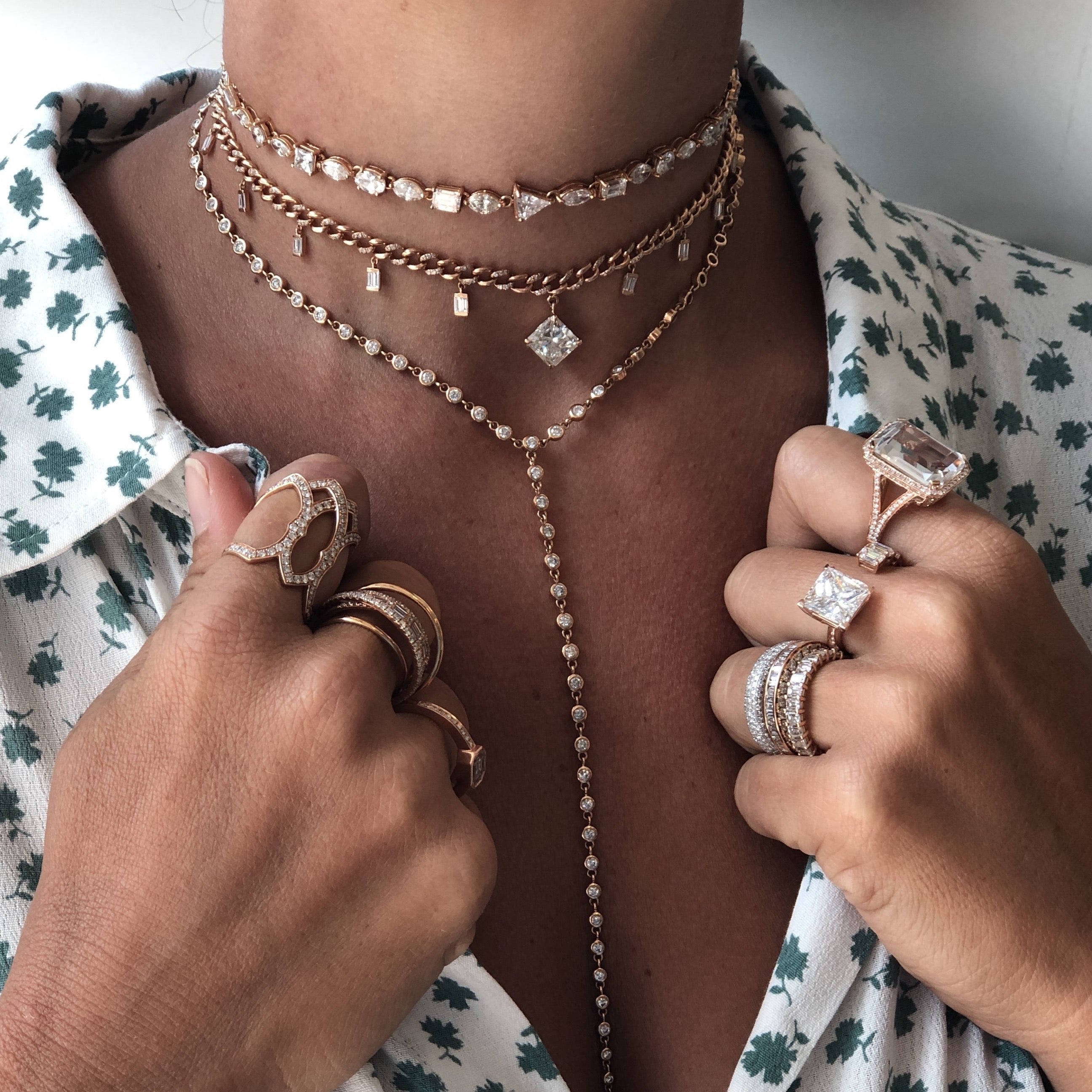 RADIANT DIAMOND BAGUETTE LINK CHOKER