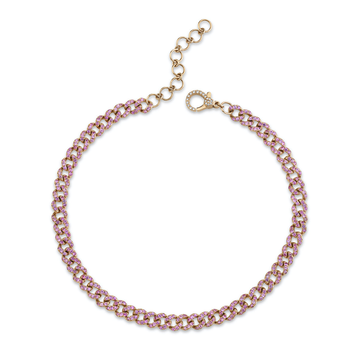 PINK SAPPHIRE MINI LINK ANKLET