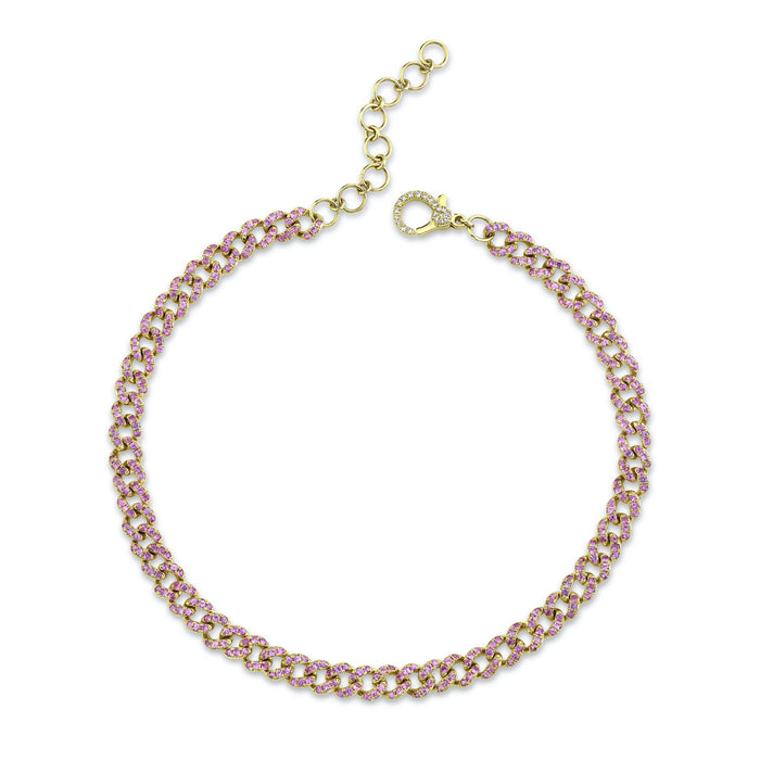 PINK SAPPHIRE MINI LINK ANKLET