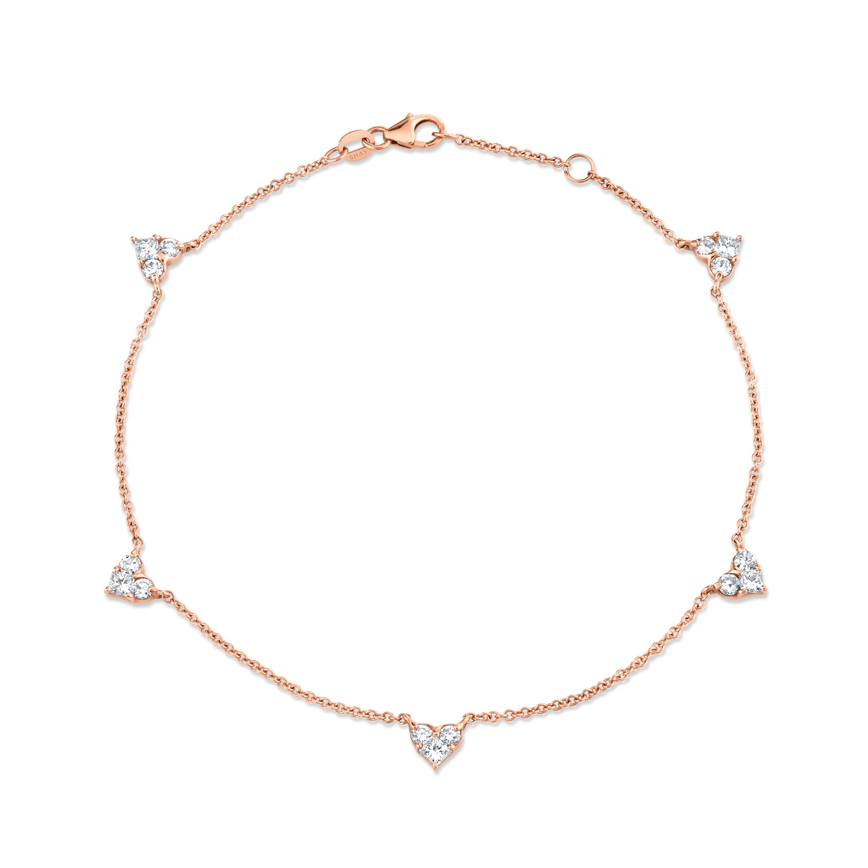 READY TO SHIP DIAMOND 5 HEART ANKLET