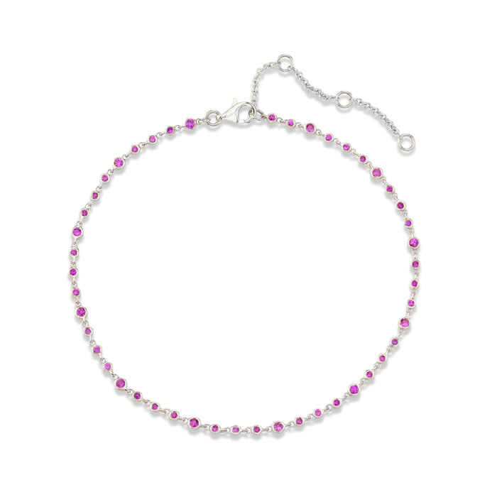 READY TO SHIP PINK SAPPHIRE INFINITY ANKLET