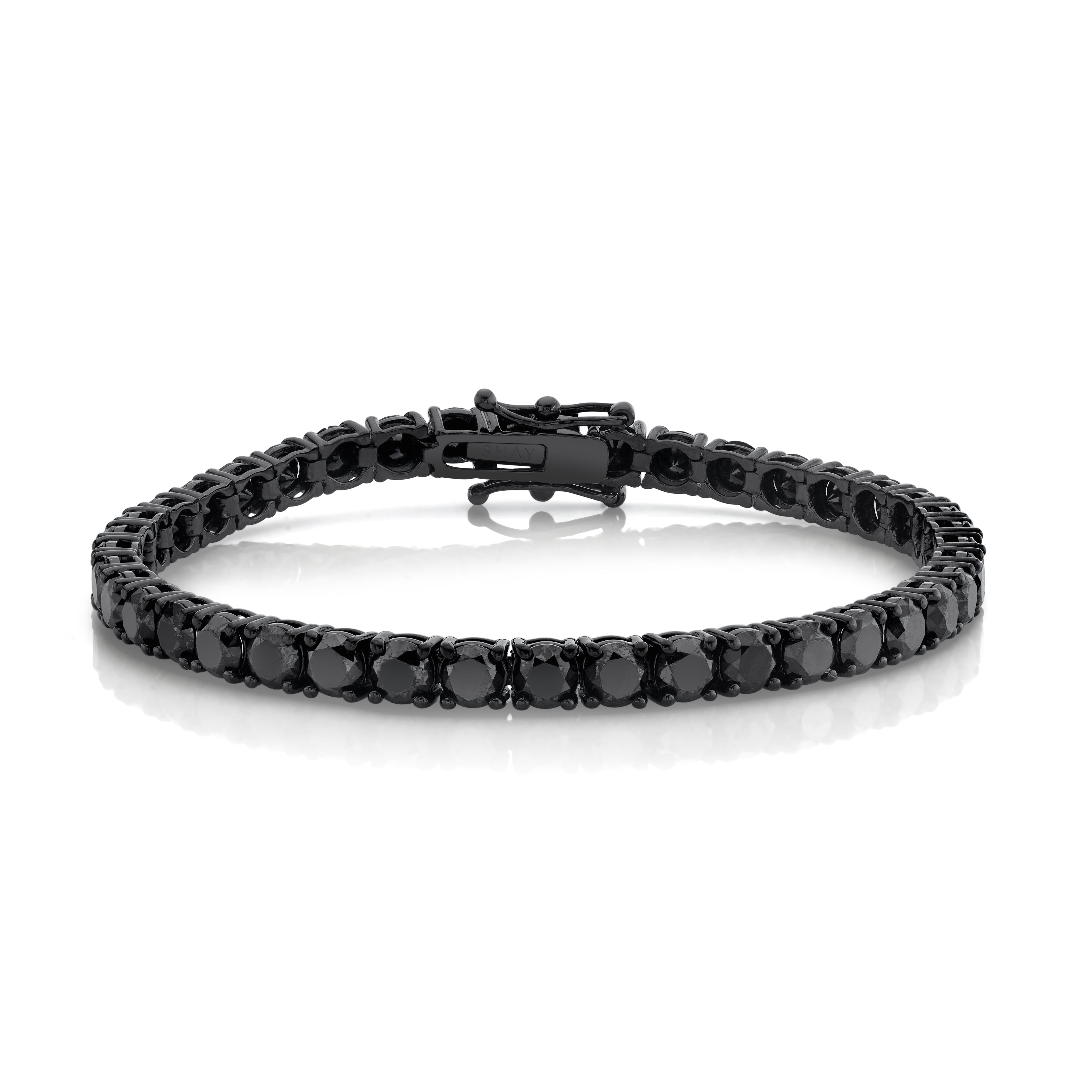 READY TO SHIP MEN'S BLACK DIAMOND TENNIS BRACELET