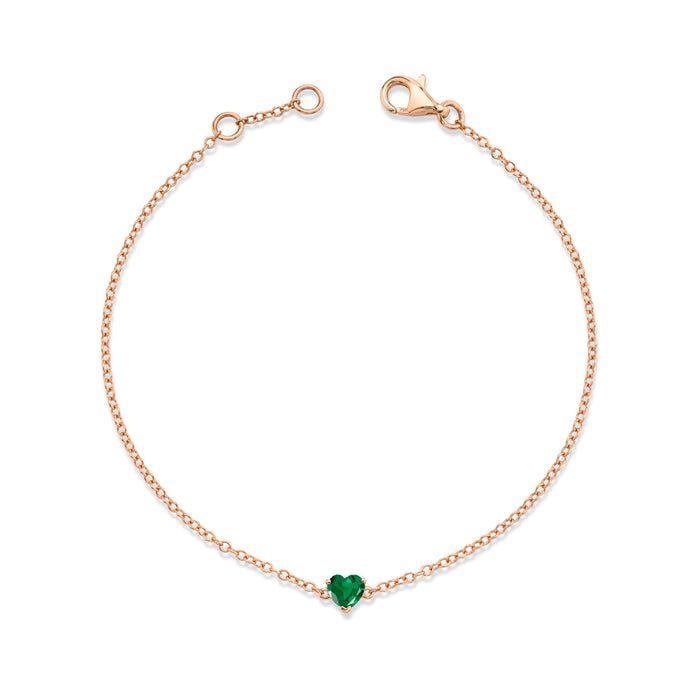 READY TO SHIP EMERALD BABY HEART ANKLET