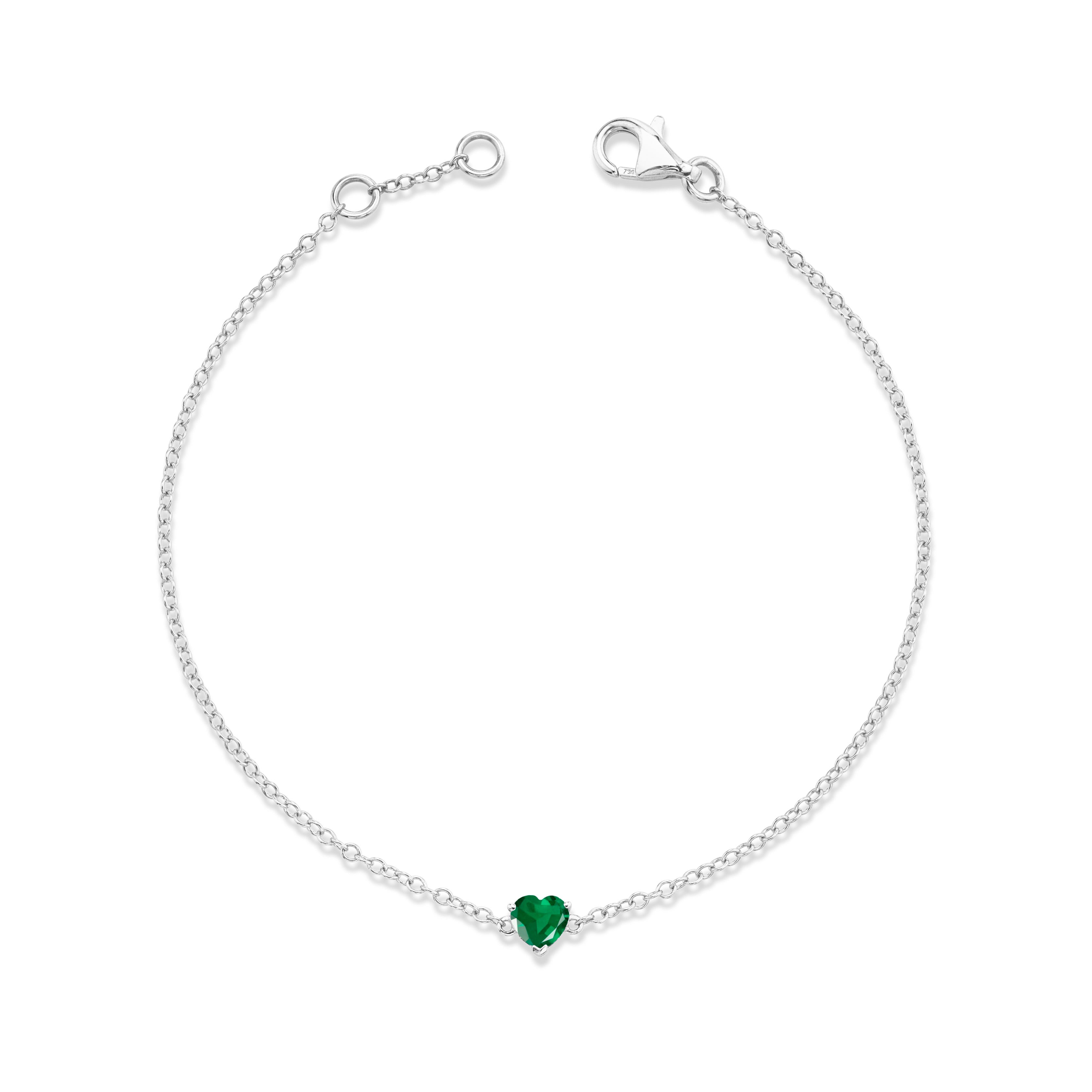 EMERALD BABY HEART BRACELET