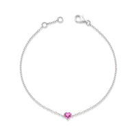 PINK SAPPHIRE BABY HEART ANKLET