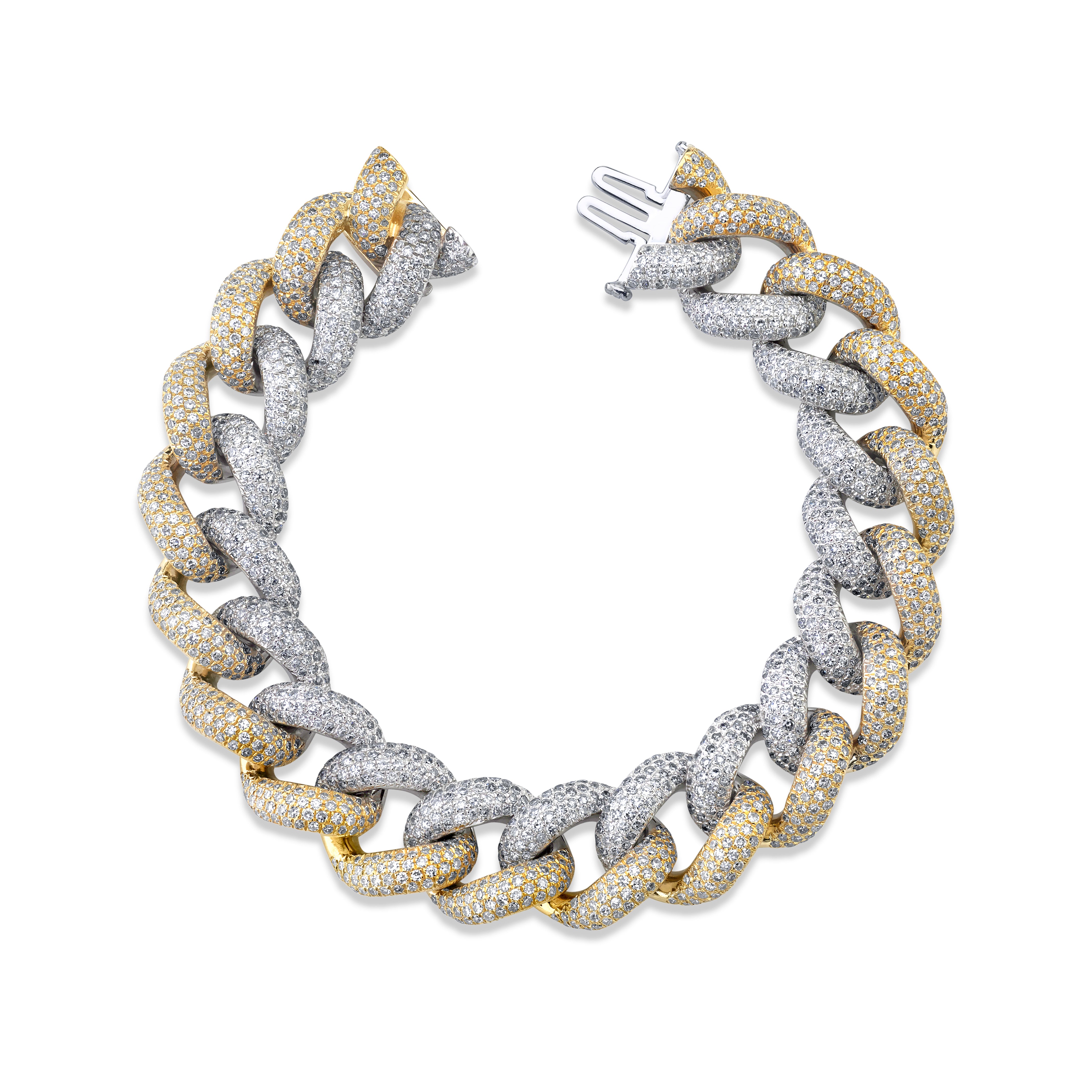 READY TO SHIP TWO-TONE PAVE JUMBO LINK BRACELET