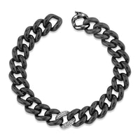 DIAMOND SINGLE PAVE & BLACK CERAMIC ESSENTIAL LINK BRACELET