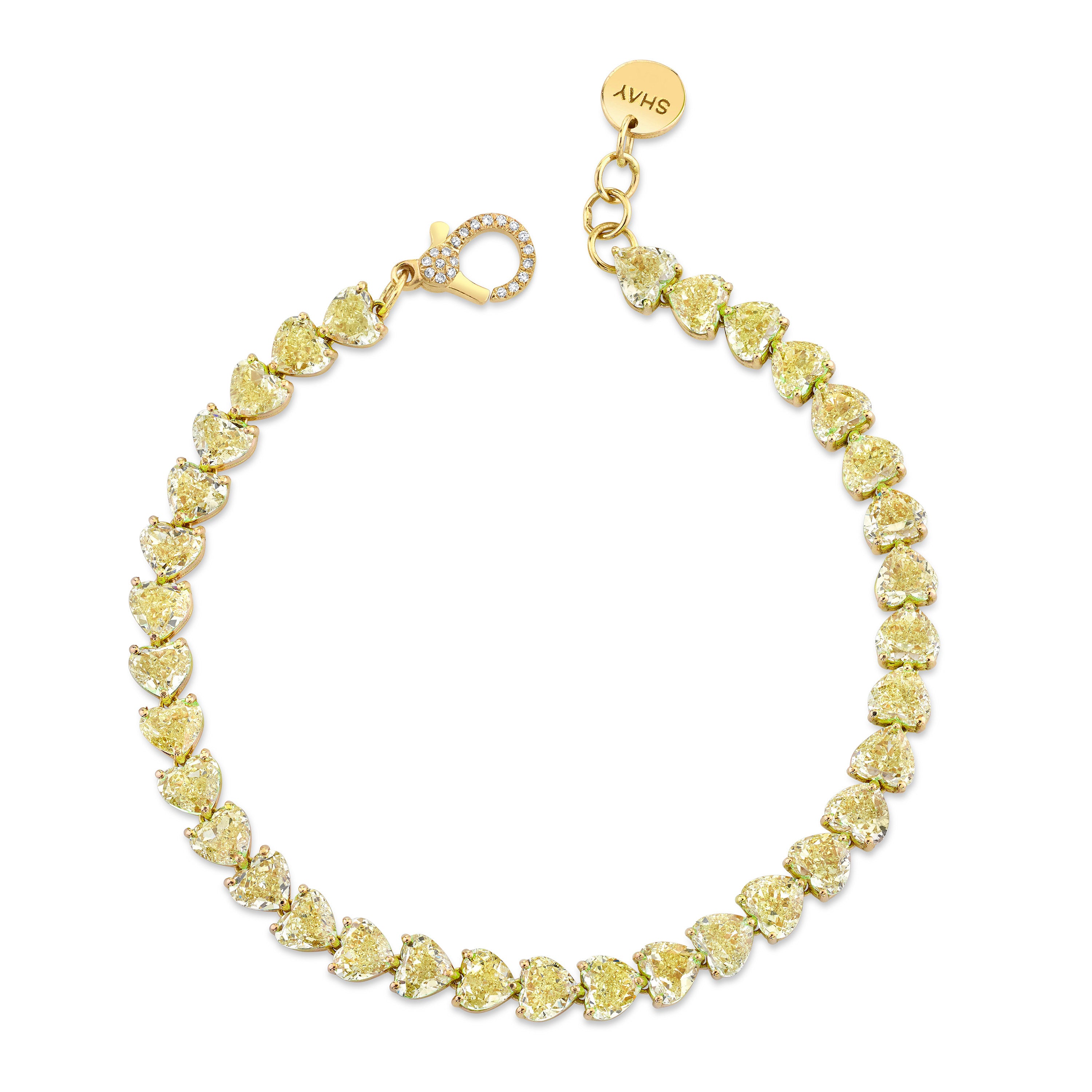 YELLOW DIAMOND HEART TENNIS BRACELET