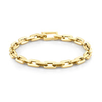 READY TO SHIP SOLID GOLD MINI DECO LINK BRACELET