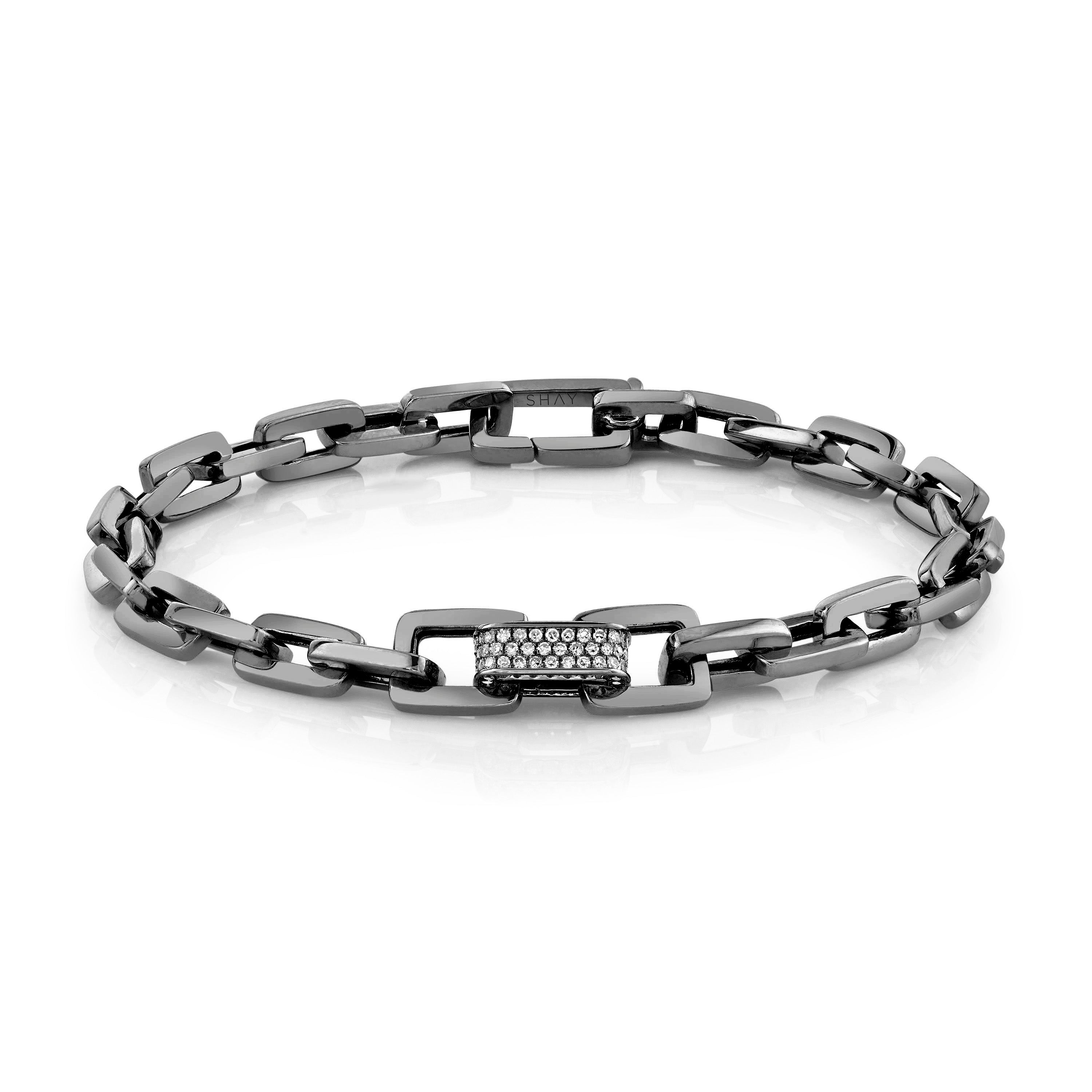 MEN'S DIAMOND SINGLE DECO LINK BRACELET