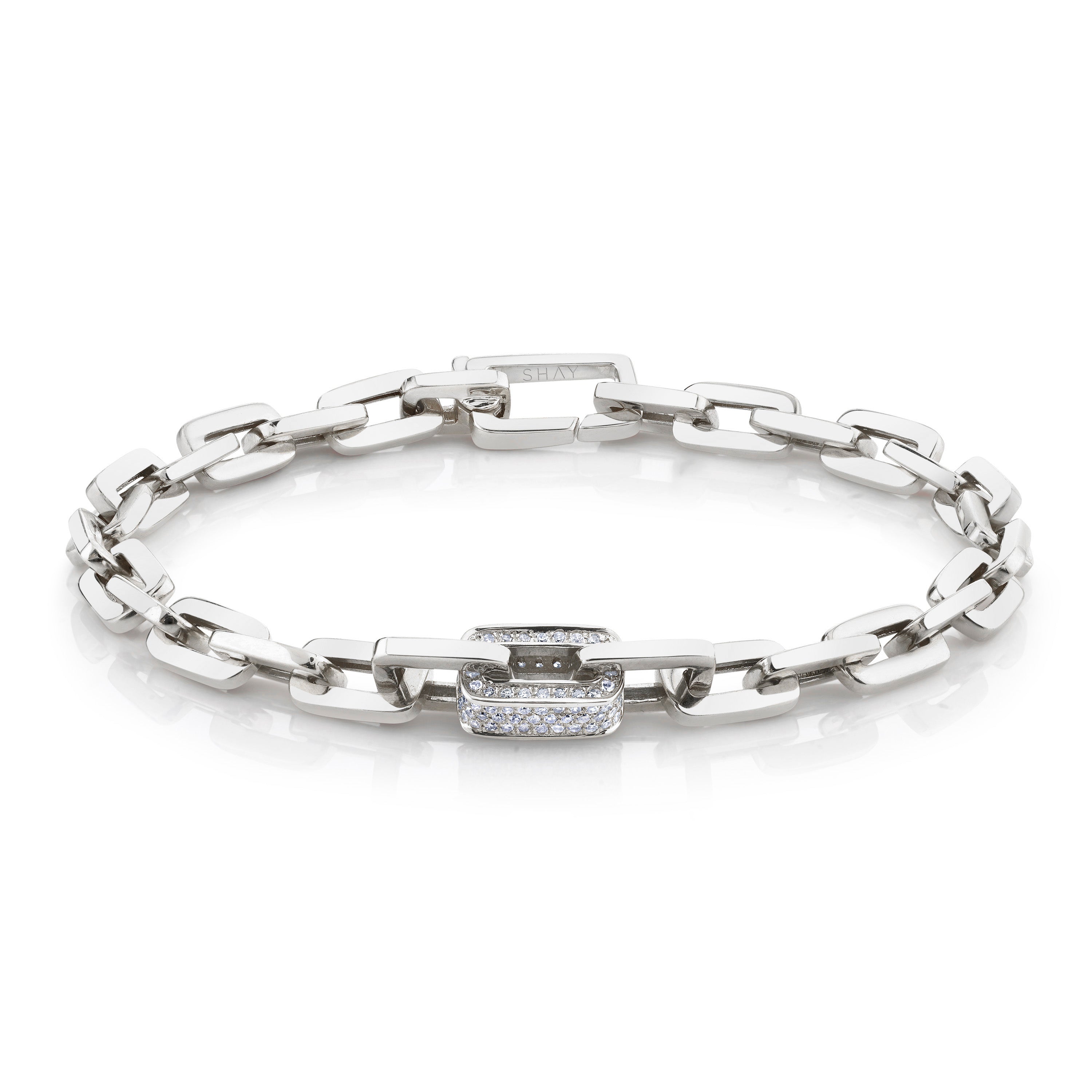 MEN'S DIAMOND SINGLE DECO LINK BRACELET
