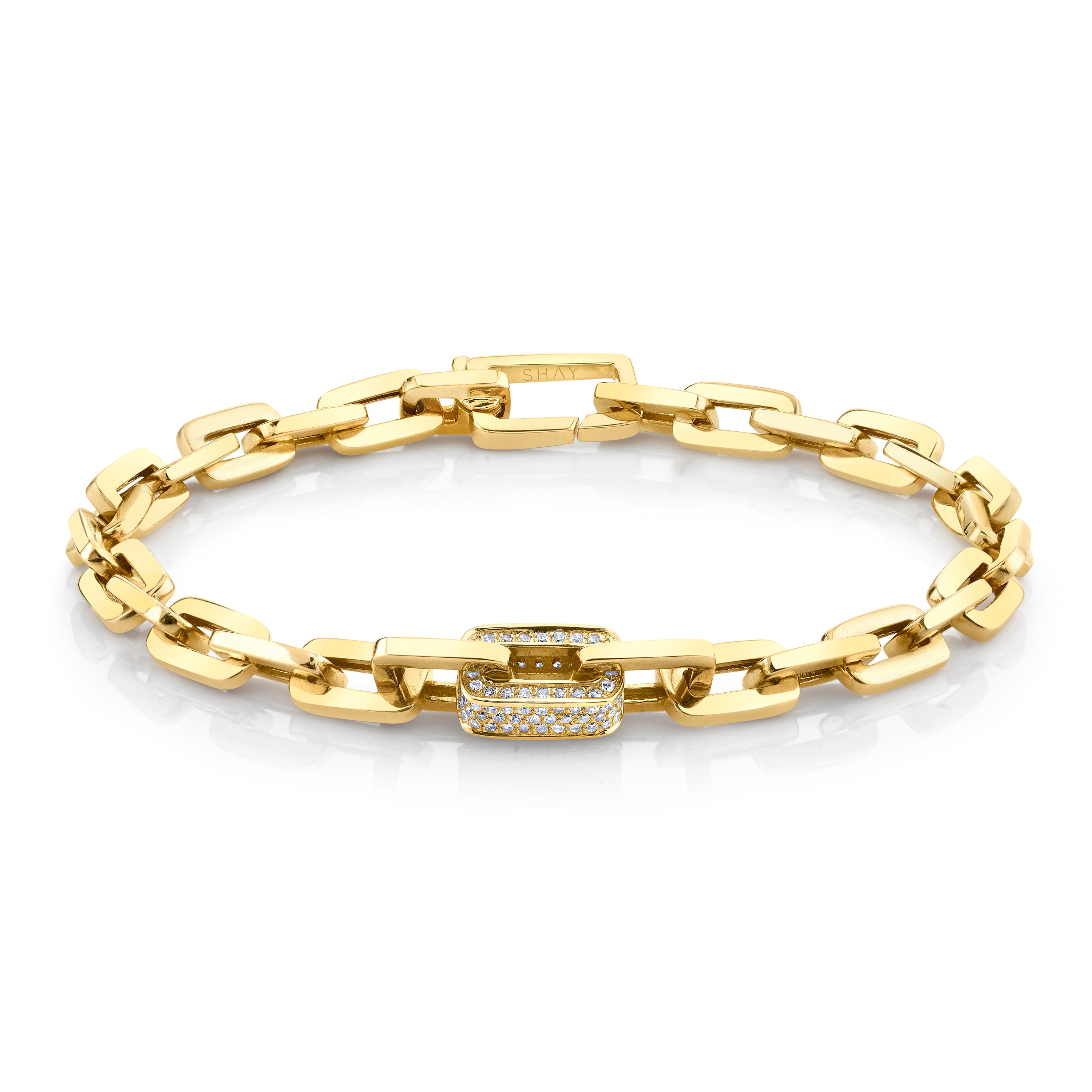 MEN'S DIAMOND SINGLE DECO LINK BRACELET