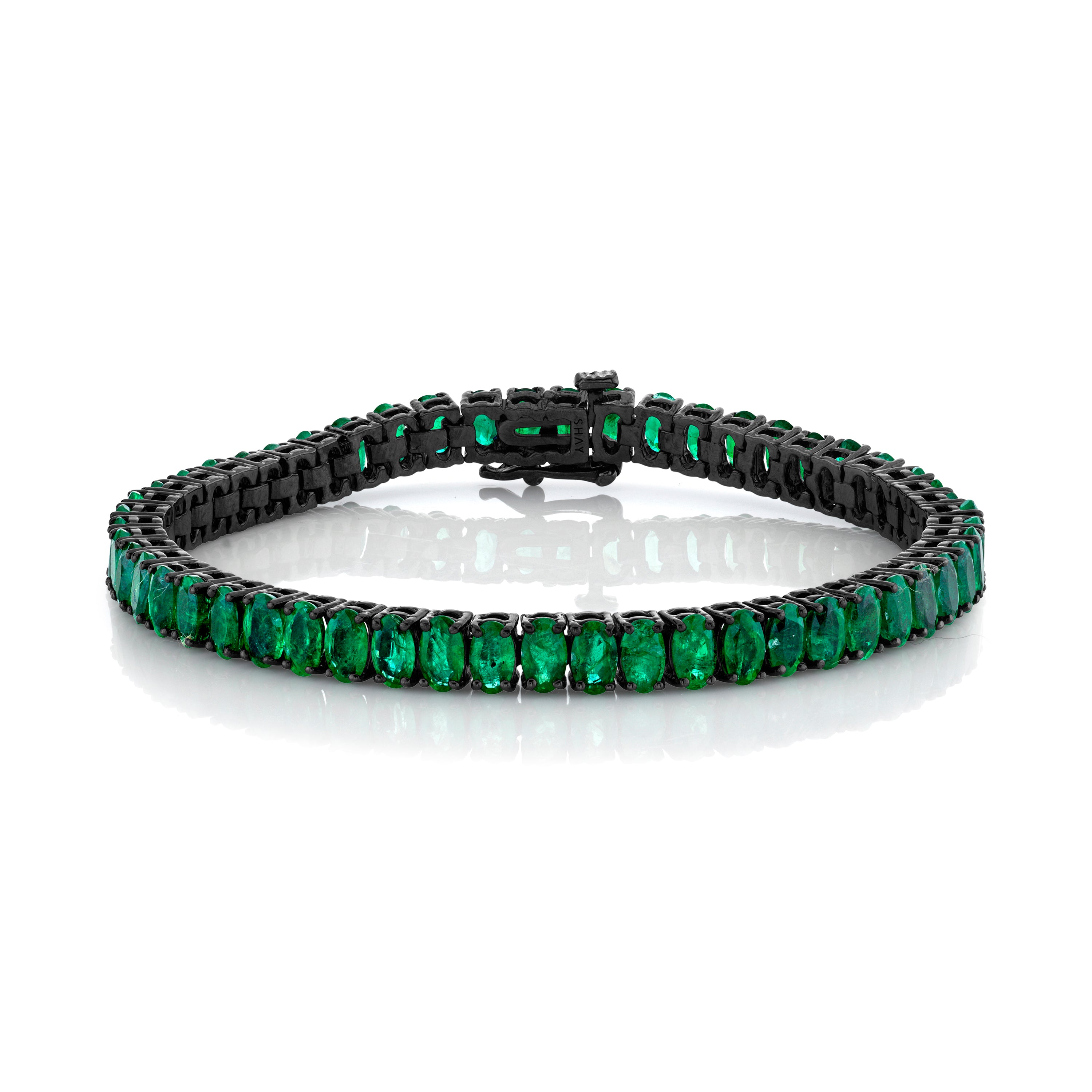 COLOMBIAN EMERALD OVAL TENNIS BRACELET