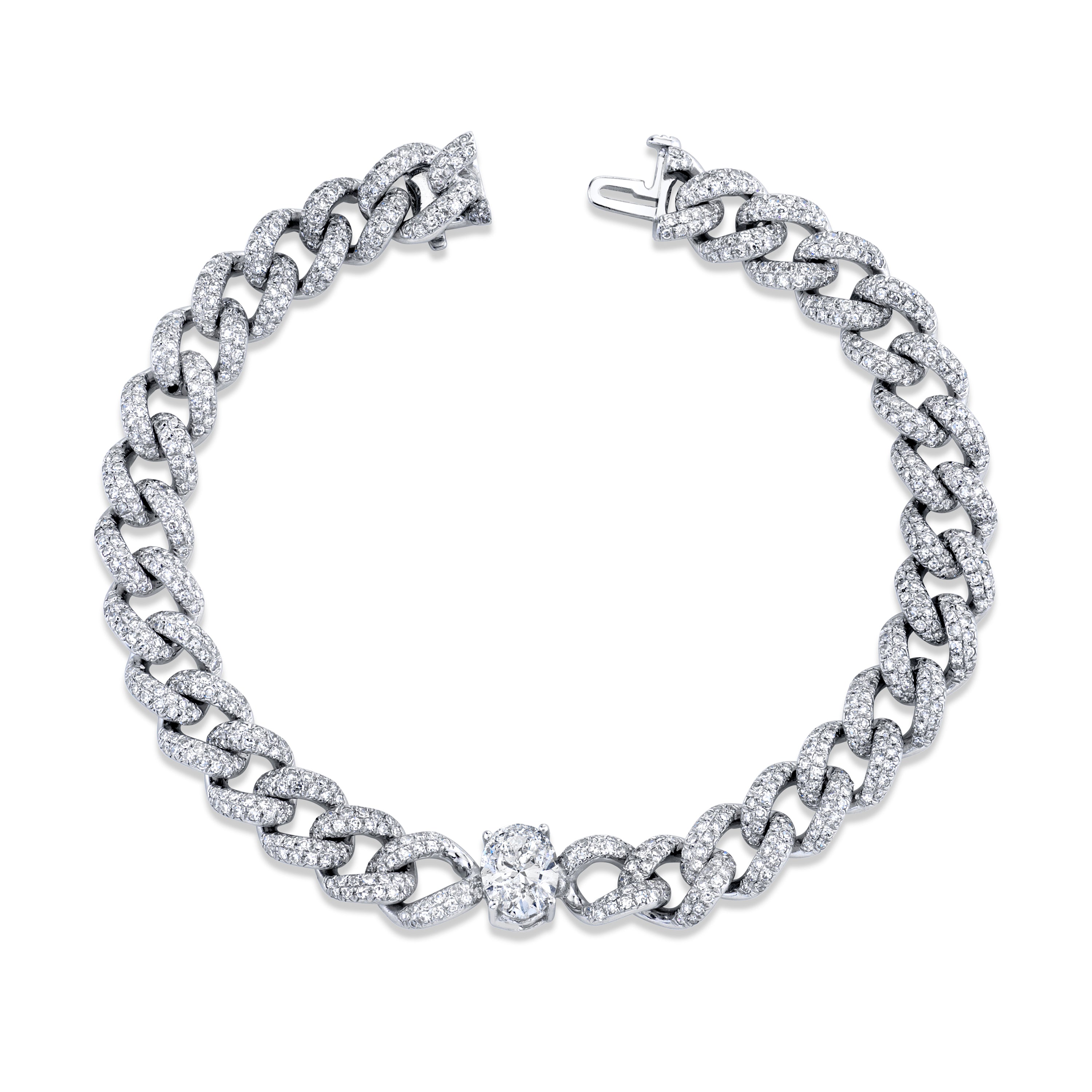 READY TO SHIP DIAMOND OVAL MEDIUM LINK BRACELET