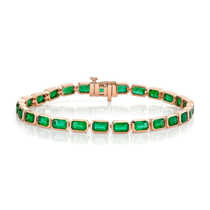 READY TO SHIP EMERALD EAST WEST TENNIS BRACELET
