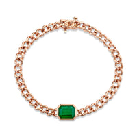 READY TO SHIP EMERALD CUT BEZEL MINI LINK BRACELET