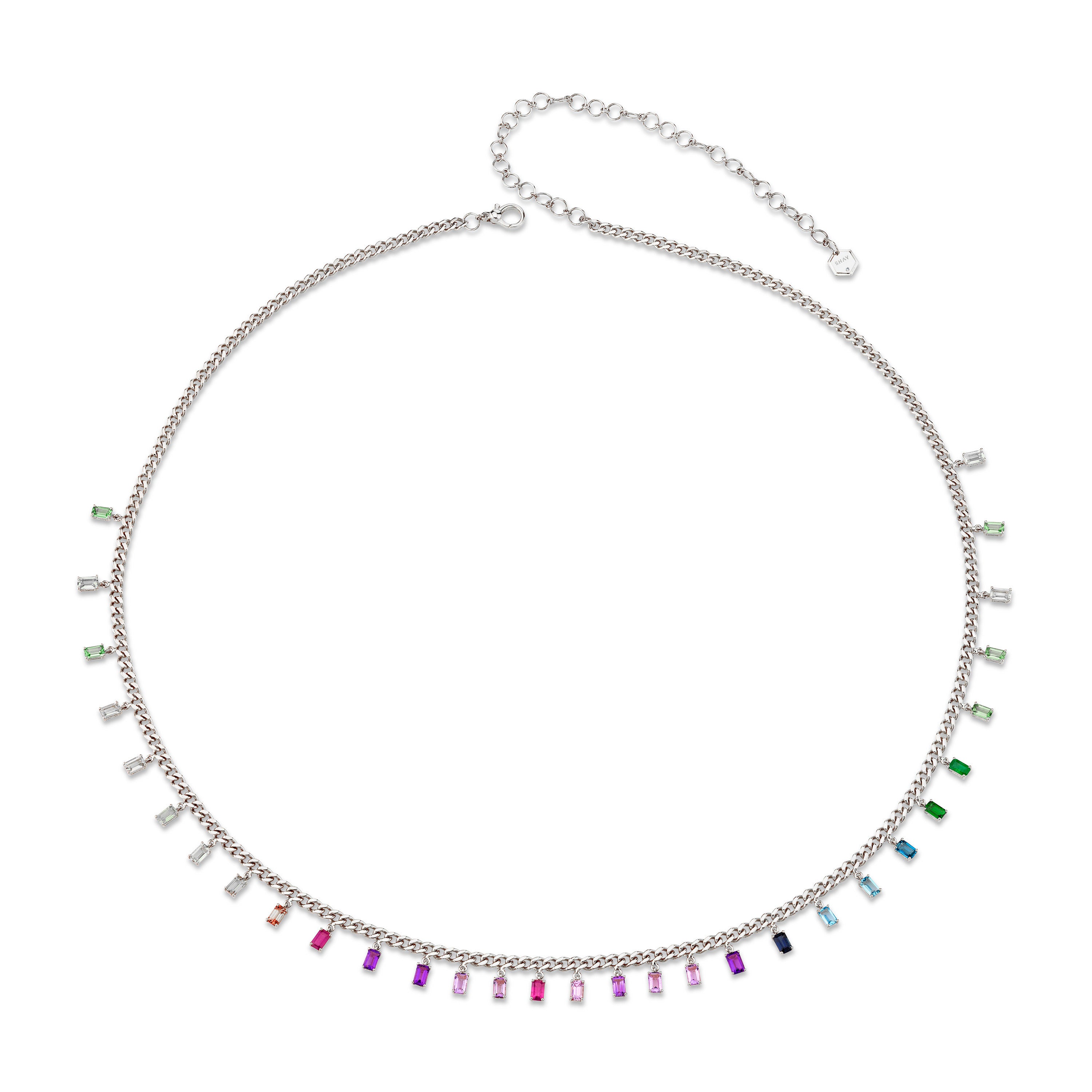 RAINBOW BAGUETTE BABY LINK BELLY CHAIN