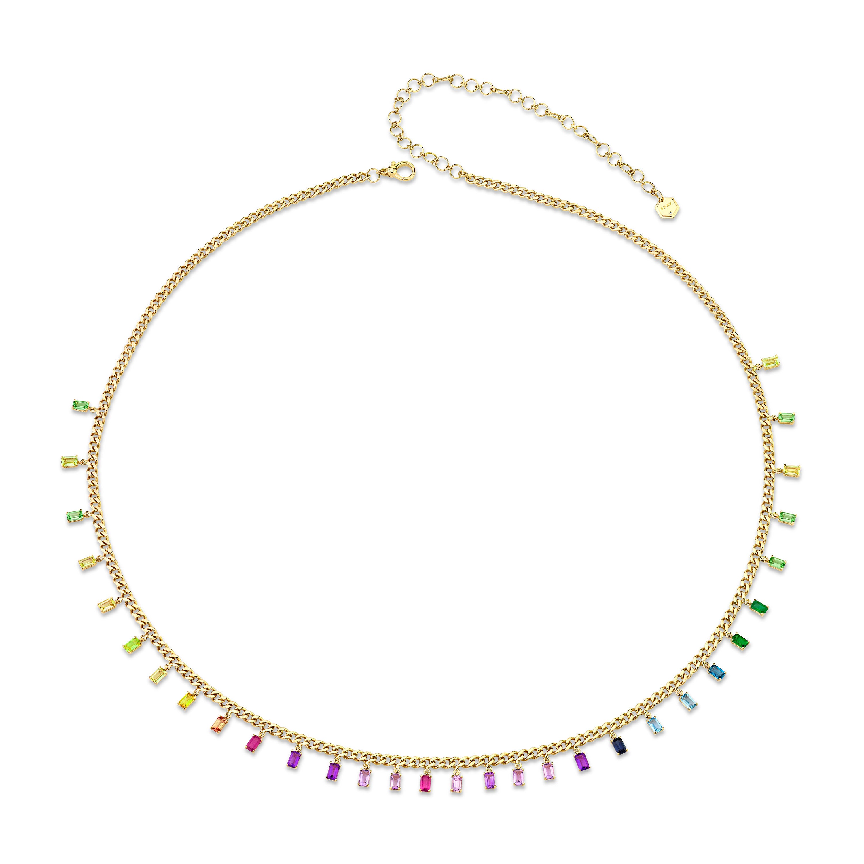 RAINBOW BAGUETTE BABY LINK BELLY CHAIN