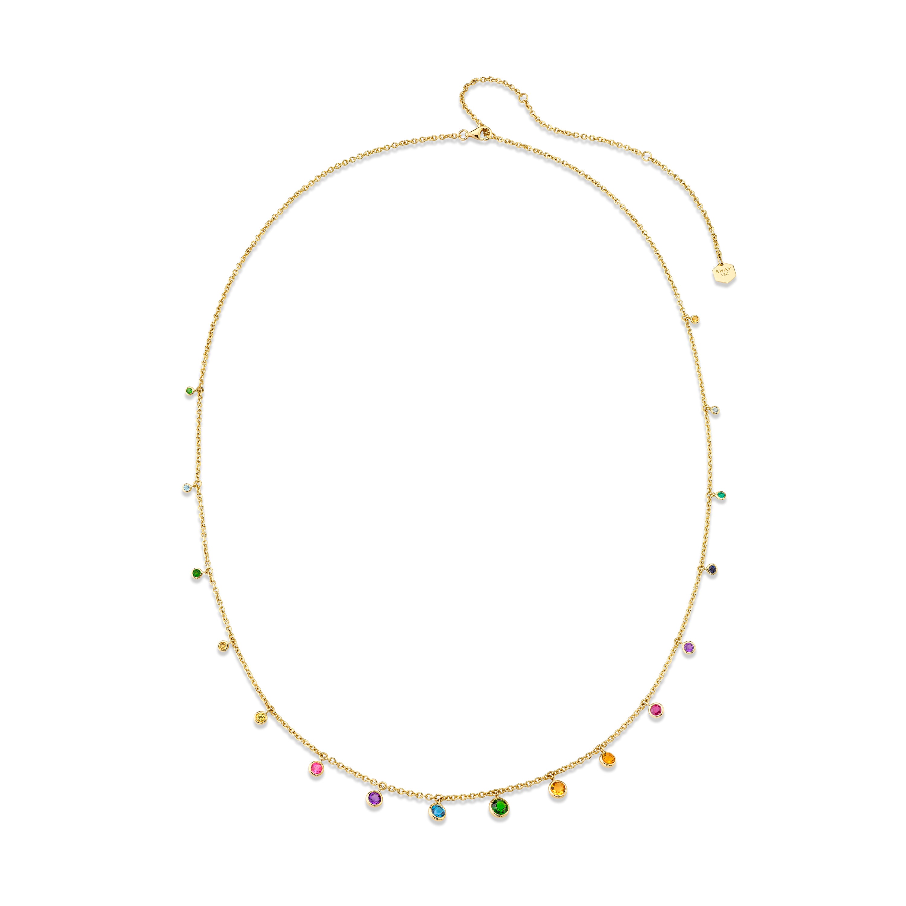 RAINBOW GRADUAL BEZEL DROP BELLY CHAIN