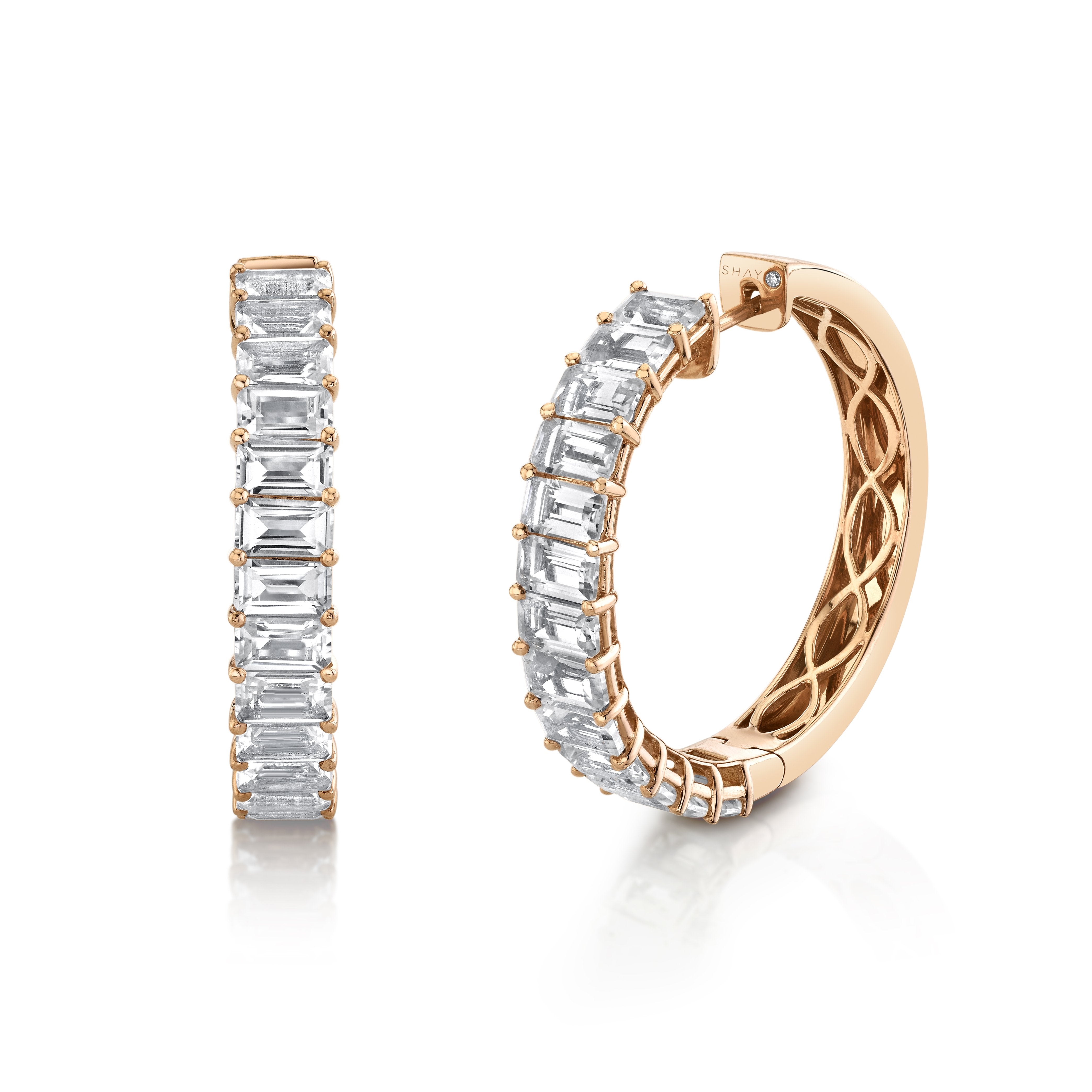 READY TO SHIP WHITE TOPAZ ETERNITY HOOPS