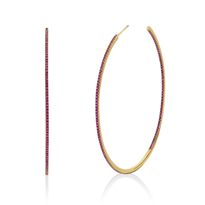 RUBY PAVE XL HOOPS