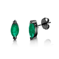 EMERALD MARQUISE STUDS