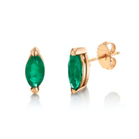 EMERALD MARQUISE STUDS
