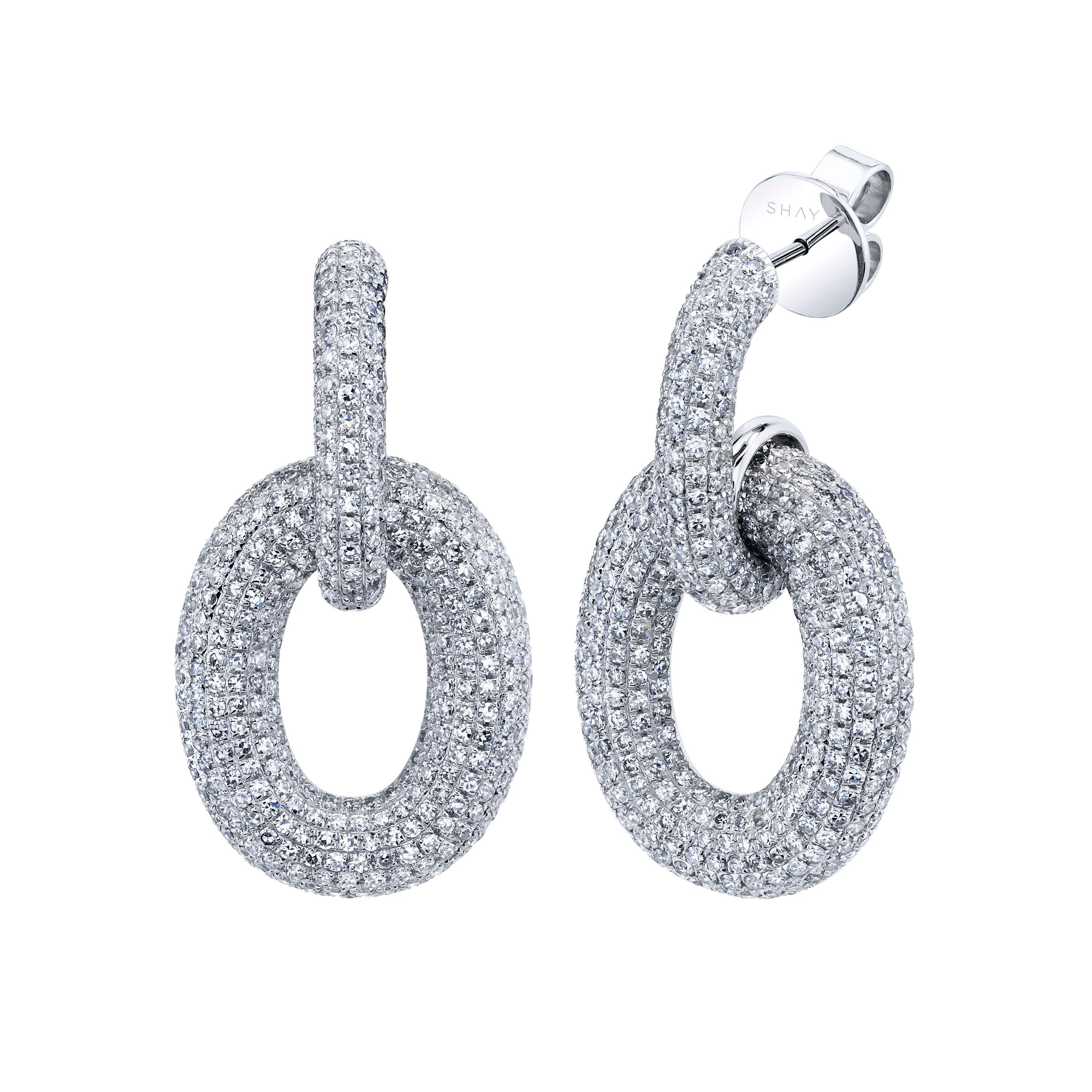 READY TO SHIP DIAMOND DOOR KNOCKER EARRINGS