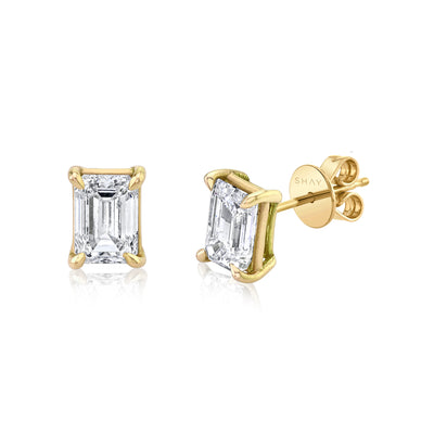 DIAMOND EMERALD CUT STUDS