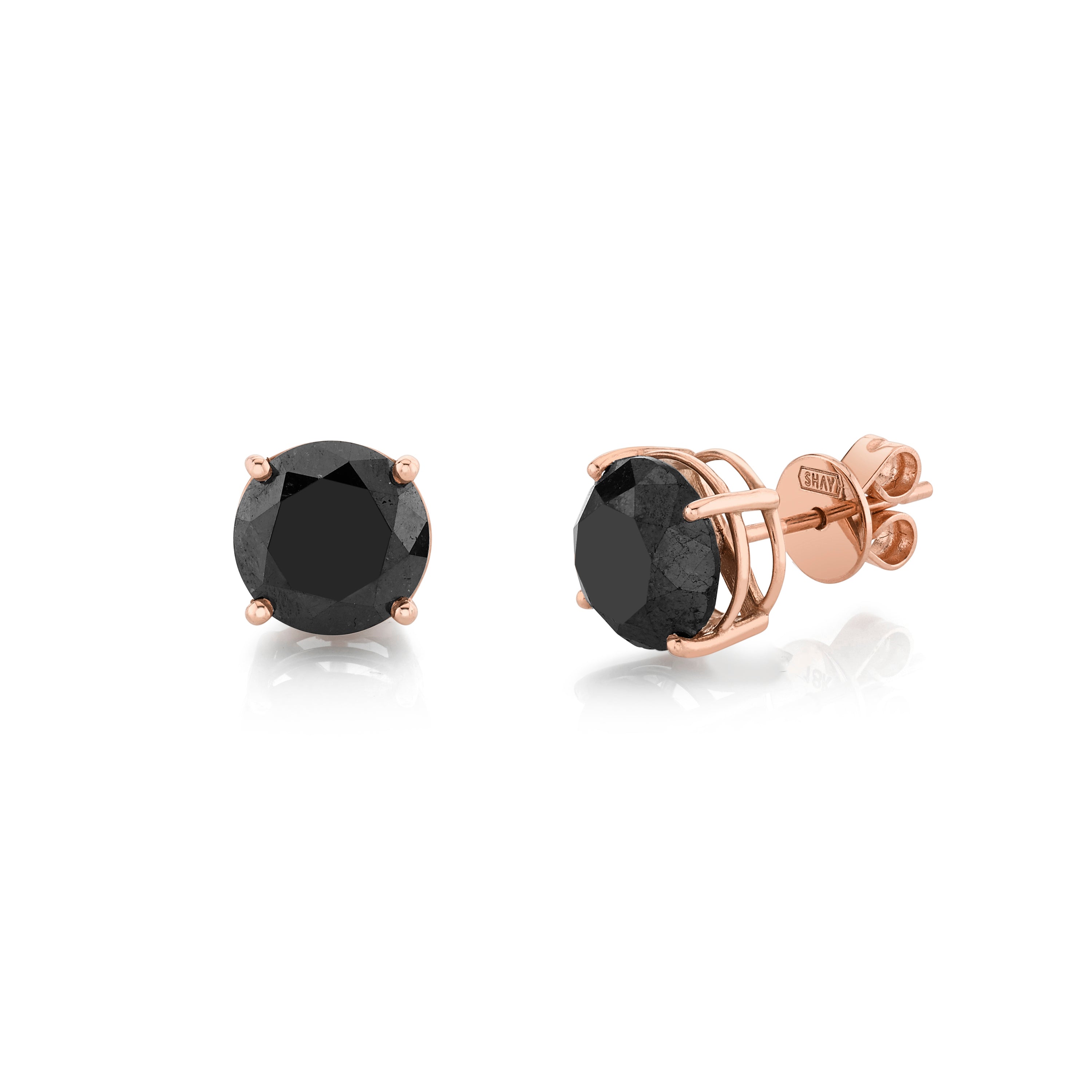 Dainty Black Diamond Earrings in 14k Rose Gold 5x3mm Pear Cut Push Back  Studs LS6513 - Etsy