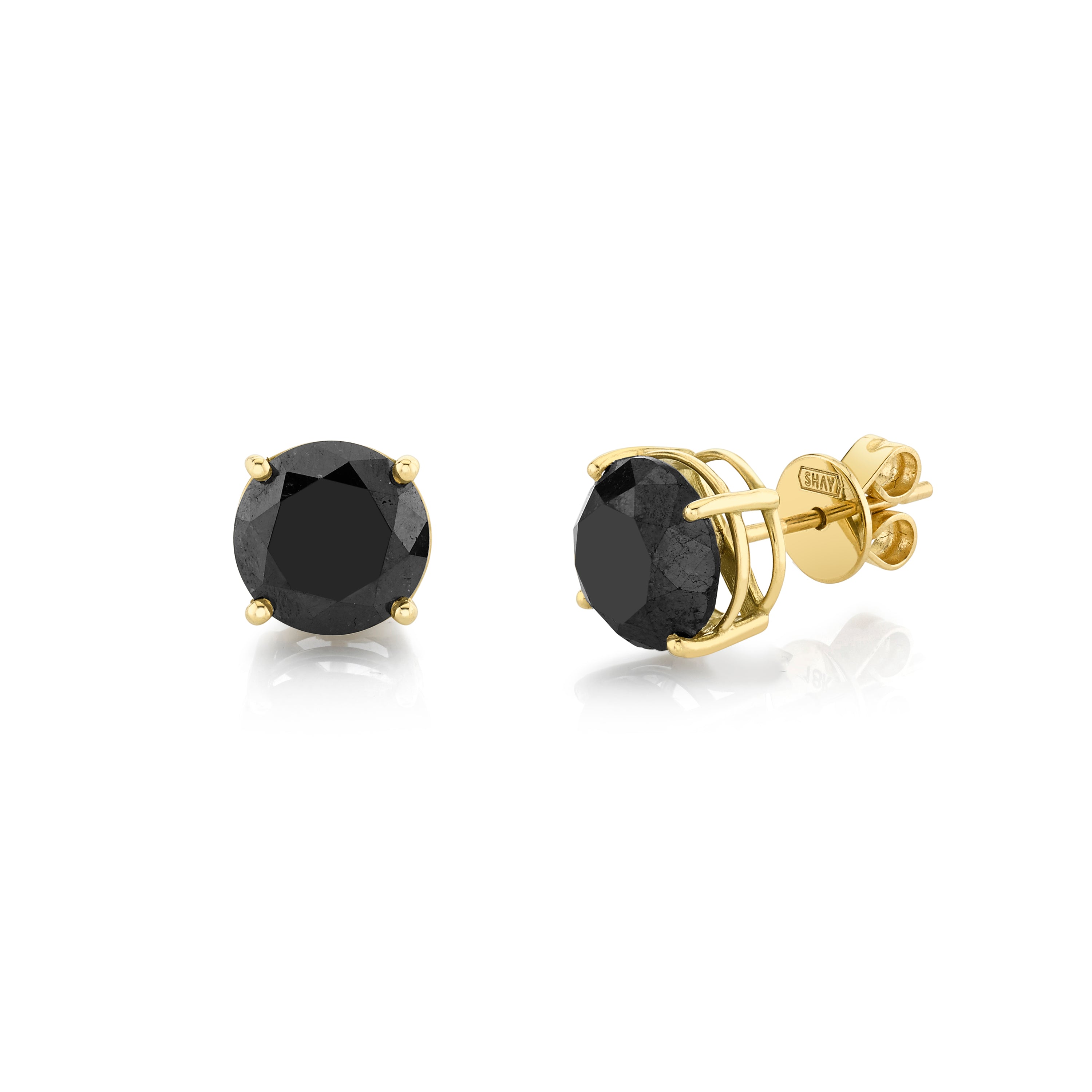 READY TO SHIP BLACK DIAMOND ROUND STUDS GRAND