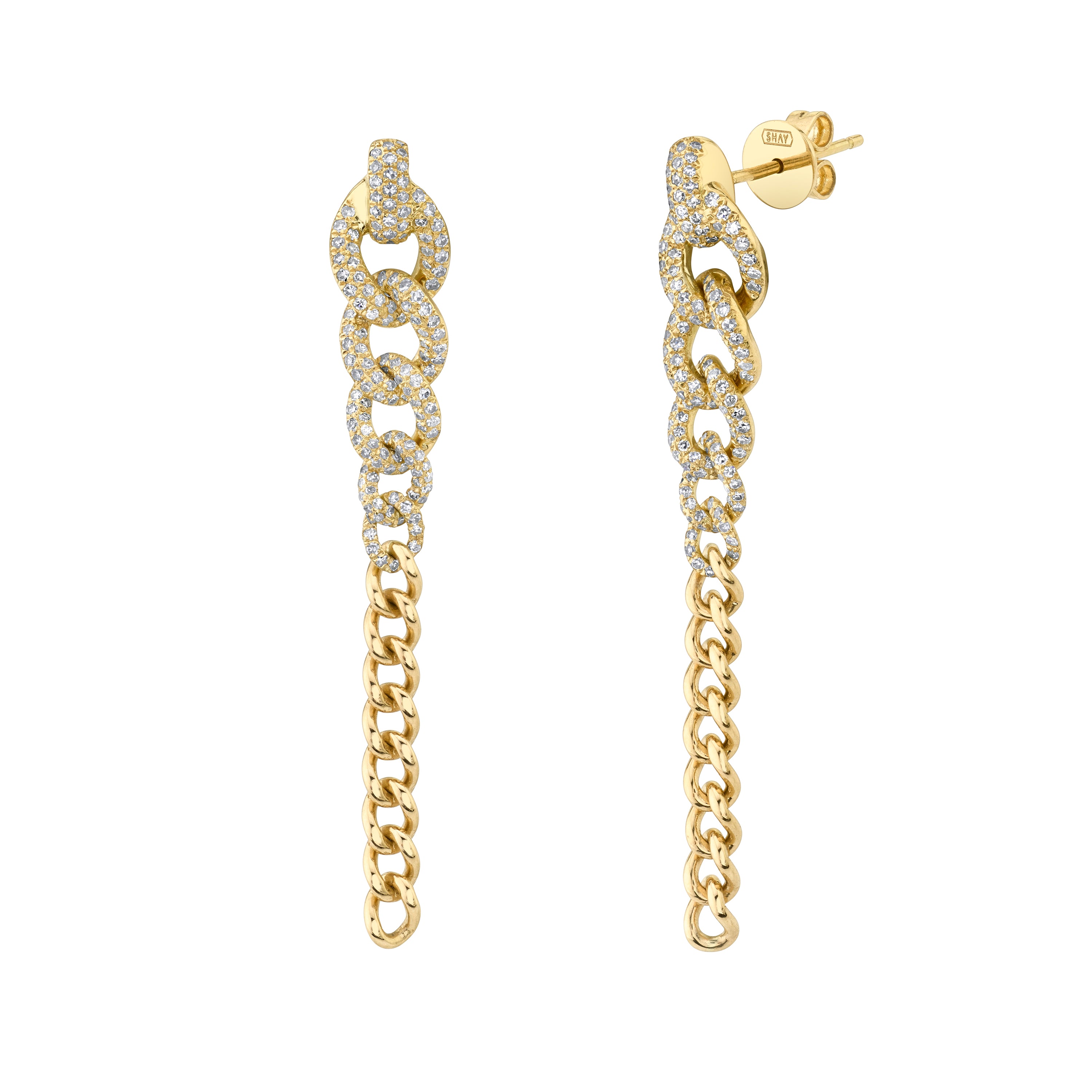 DIAMOND 2 IN 1 GRADUAL PAVE DROP EARRINGS – SHAY JEWELRY