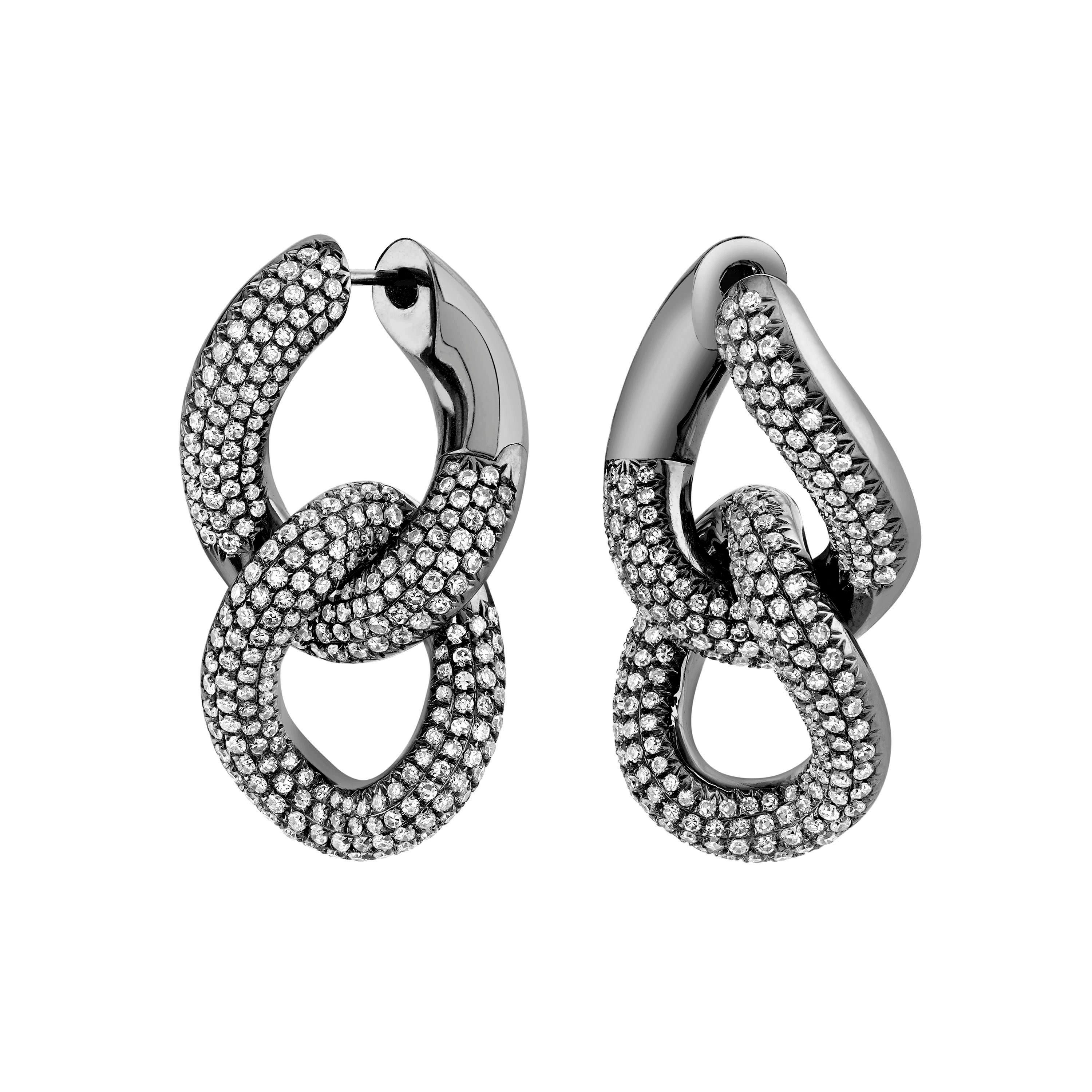 Luv AJ Pave Chain Link Huggies | Blue Ruby Jewellery, Canada