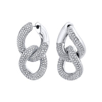 READY TO SHIP DIAMOND DOUBLE PAVE LINK EARRINGS