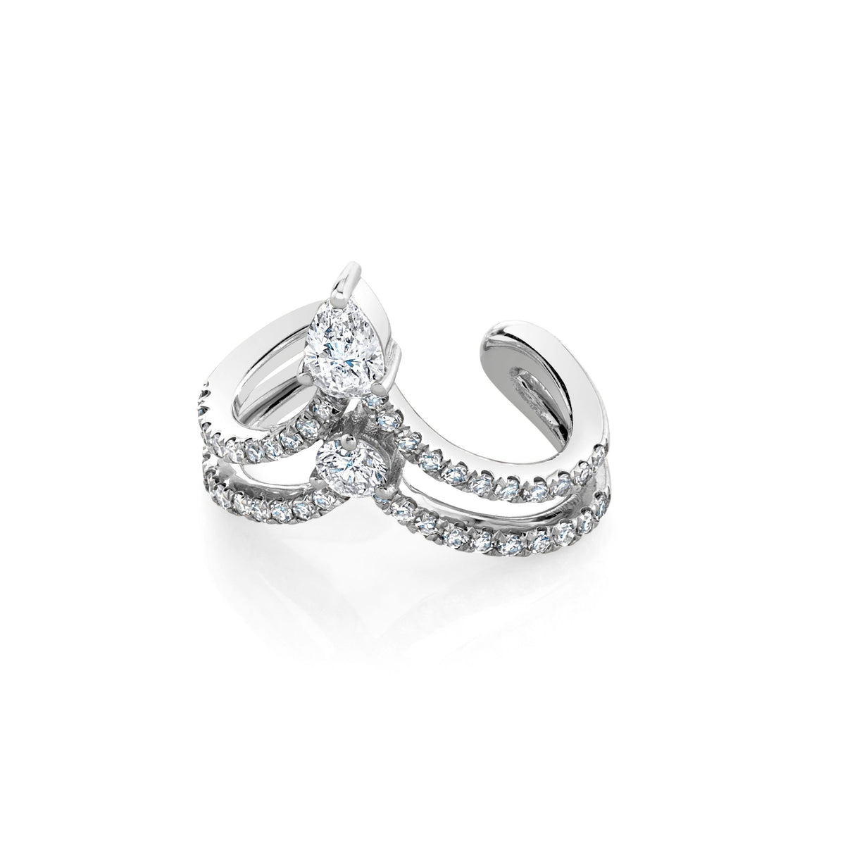 Chevron Racking Cuff DIAMOND STACKED CHEVRON EAR CUFF