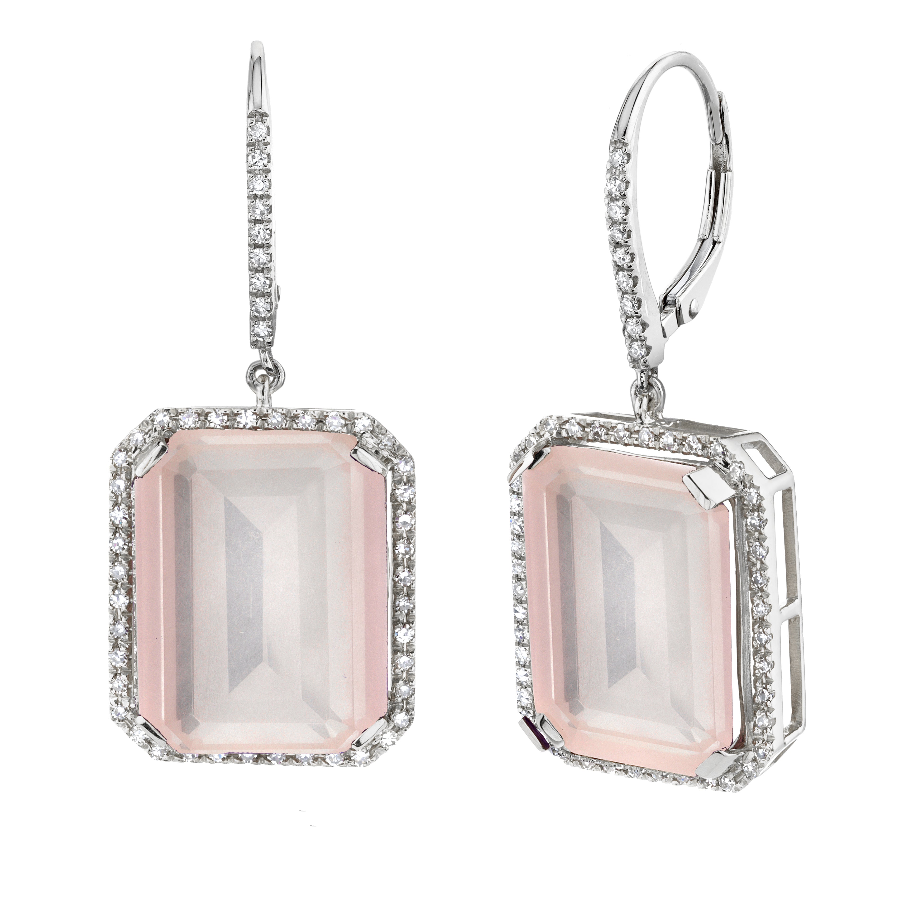イヤリング SELF-PORTRAIT LIGHT PINK L EARRINGS LIGHT PINK CRYSTAL & DIAMOND PORTRAIT EARRINGS – SHAY JEWELRY